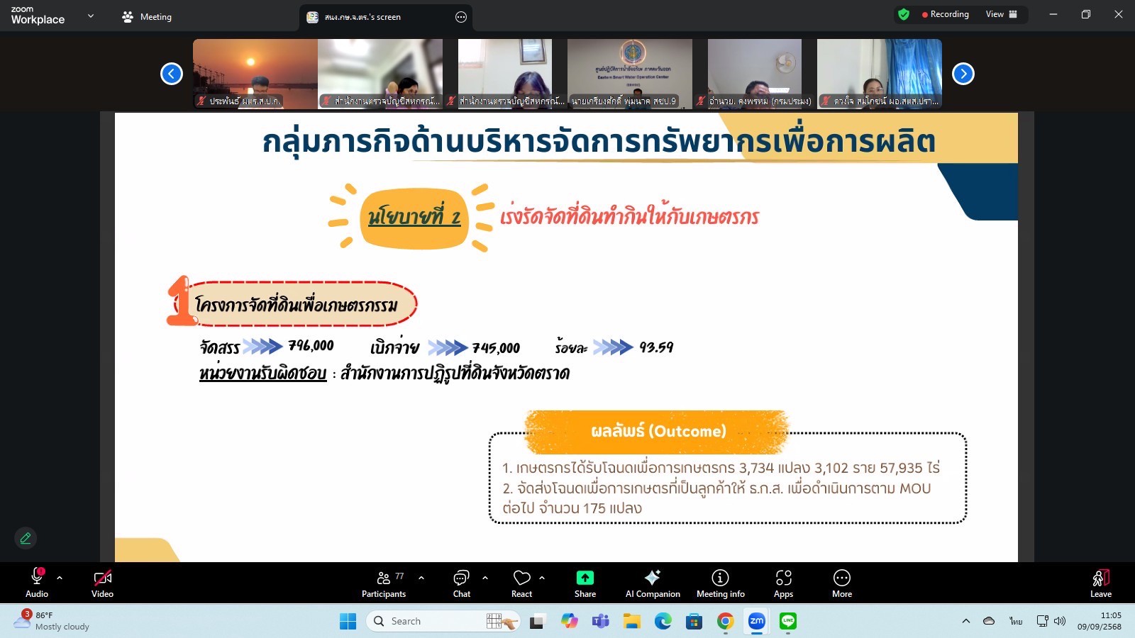 title - ผู้ตรวจราชการกรม ร่วมประชุมผู้ตรวจราชการกระทรวงเกษตรและสหกรณ์ เขตตรวจราชการที่ 9 และ 12 ผ่านระบบ Zoom Meeting Room